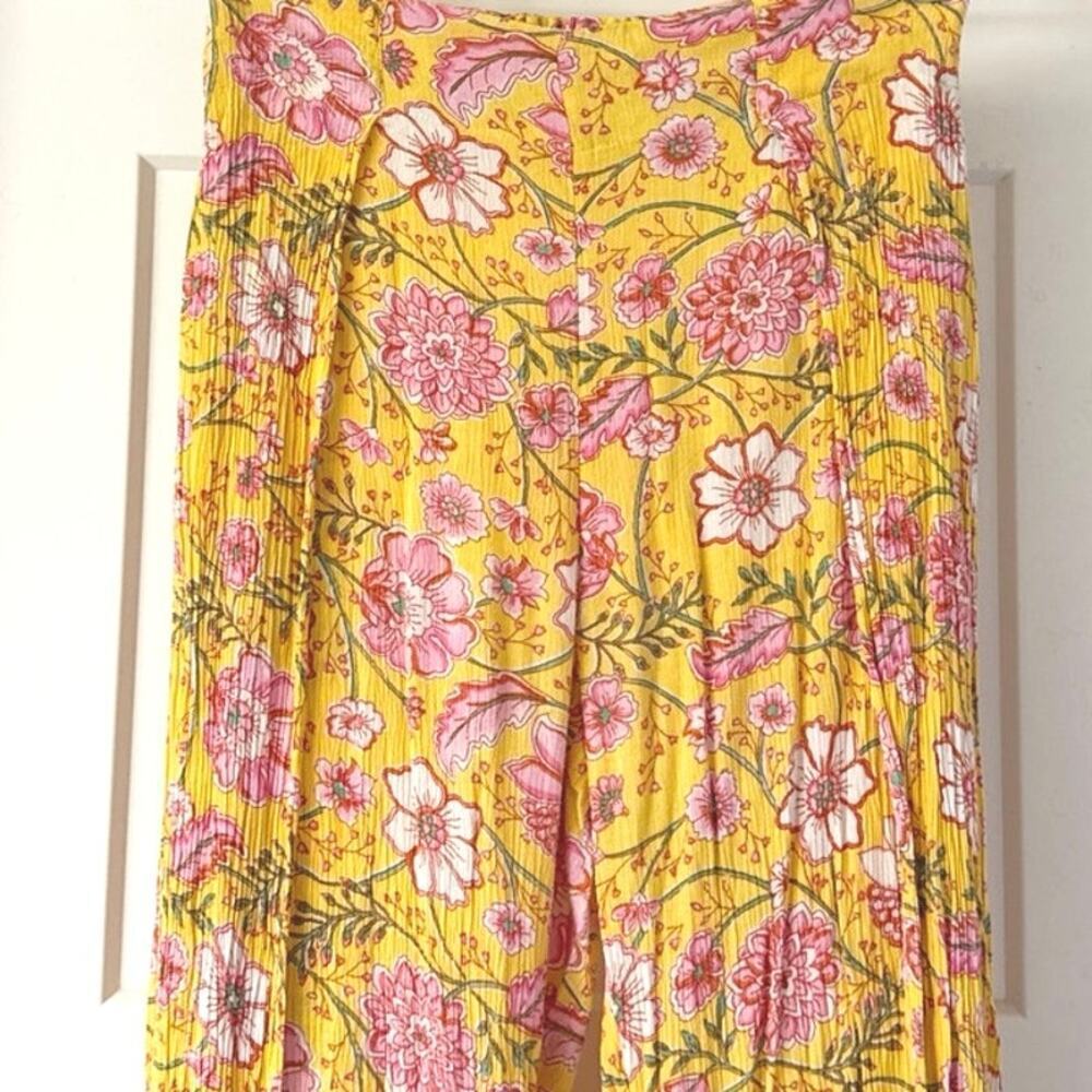 Billabong Split Spirit Floral Wide Leg Pants Golden Peach Womens Small - Picture 7 of 11